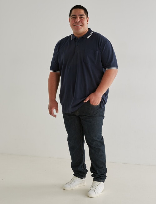 Chisel King Size Tipped Polo Shirt, Navy product photo View 03 L