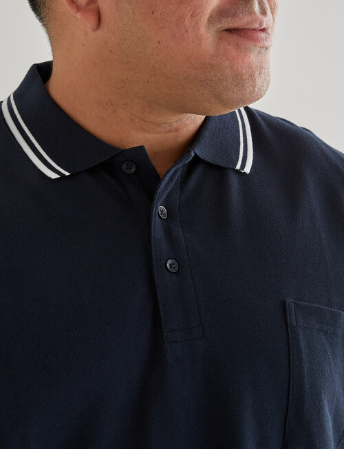 Chisel King Size Tipped Polo Shirt, Navy product photo View 04 L