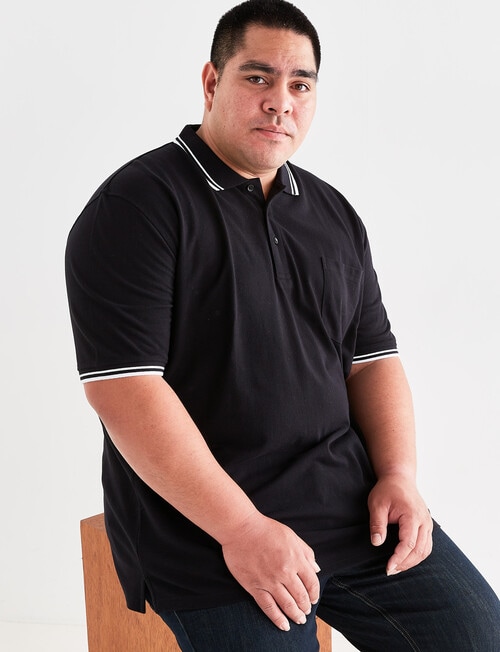 Chisel King Size Tipped Polo Shirt, Black product photo
