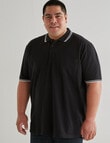 Chisel King Size Tipped Polo Shirt, Black product photo View 05 S