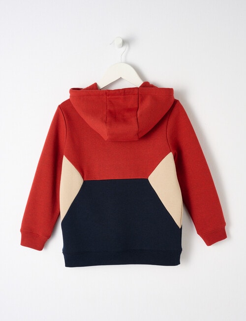 Mac & Ellie ColourBlock Hoodie, Red Marle product photo View 02 L