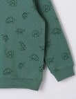 Mac & Ellie All Over Print Dinosaur Crew Neck Sweatshirt , Sage product photo View 02 S