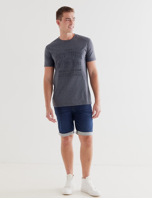 Tarnish Vintage Embossed New York Tee, Blue Marle product photo View 03 L