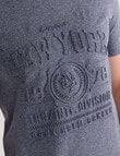 Tarnish Vintage Embossed New York Tee, Blue Marle product photo View 04 S