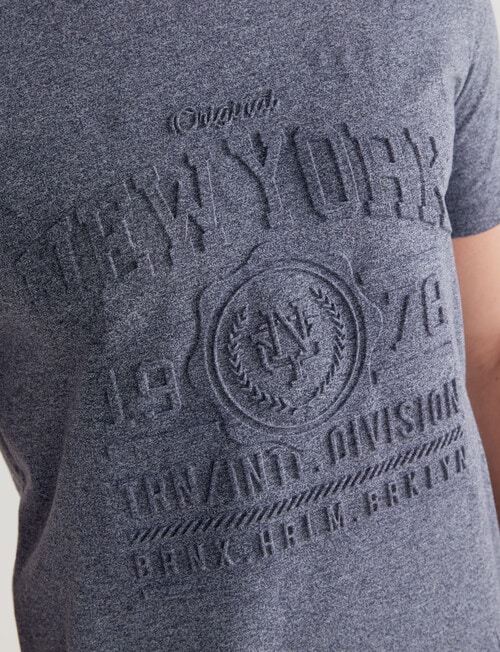 Tarnish Vintage Embossed New York Tee, Blue Marle product photo View 04 L