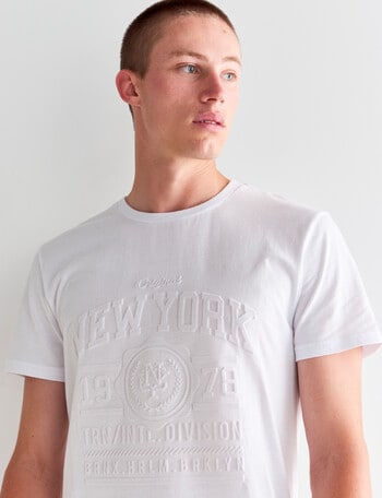 Tarnish Vintage Embossed Tee, White product photo