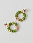 Whistle Accessories Circle Beaded Earrings, Jade product photo View 02 S