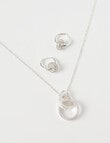 Whistle Accessories Diamante Interlock Necklace & Earring Gift Set product photo View 02 S