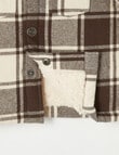 Teeny Weeny Sherpa Lined Shacket, Natural & Chocolate product photo View 03 S