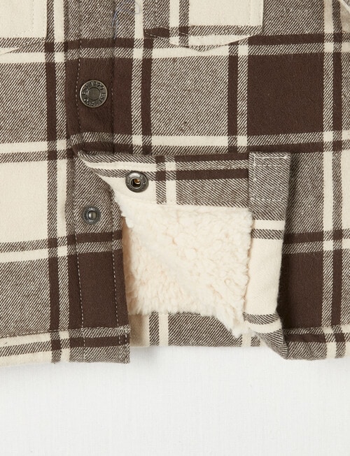 Teeny Weeny Sherpa Lined Shacket, Natural & Chocolate product photo View 03 L
