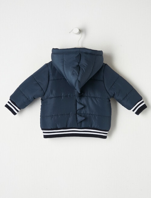 Teeny Weeny Dino Spikes Puffer Jacket, Navy product photo View 02 L