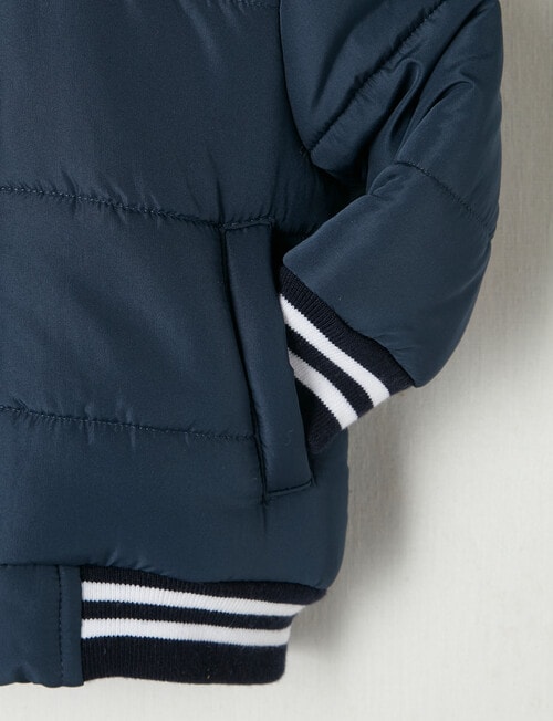 Teeny Weeny Dino Spikes Puffer Jacket, Navy product photo View 03 L