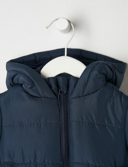 Teeny Weeny Dino Spikes Puffer Jacket, Navy product photo View 04 L