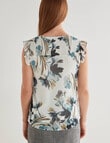 Oliver Black Autumn Print Short Sleeve Top, White product photo View 02 S