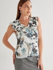 Oliver Black Autumn Print Short Sleeve Top, White product photo View 07 S