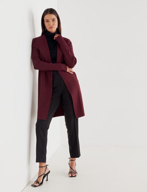 Oliver Black Long Sleeve Wrap Cardigan, Burgundy product photo View 03 L