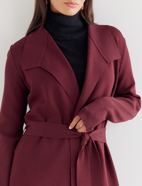Oliver Black Long Sleeve Wrap Cardigan, Burgundy product photo View 04 L