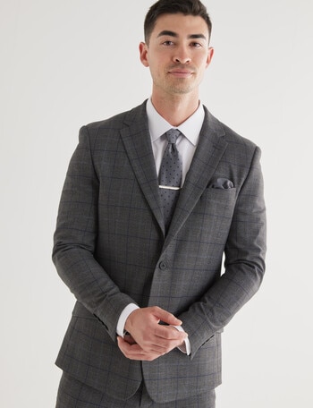 Laidlaw + Leeds Check Tailored Jacket, Charcoal product photo