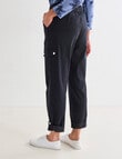 Ella J Tie Front Relaxed Pant, Black product photo View 02 S