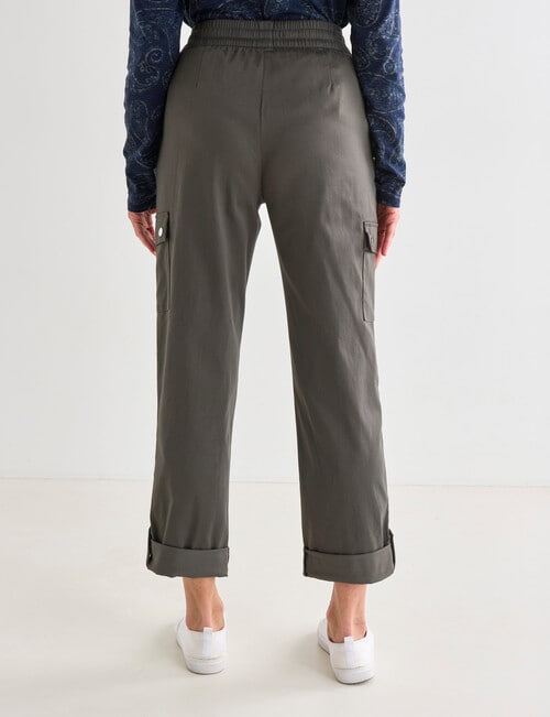 Ella J Tie Front Relaxed Pant, Khaki product photo View 02 L