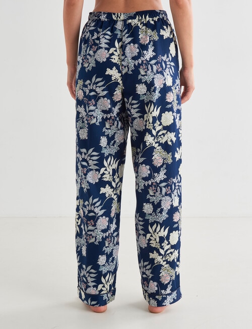 Whistle Sleep Cotton Sateen Pant, Navy Print product photo View 02 L