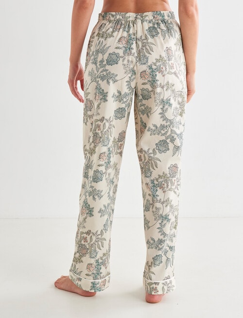 Whistle Sleep Cotton Sateen Pant, Ivory Print product photo View 02 L