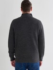 Chisel 1/4 Zip Textured Sweater, Charcoal Marle product photo View 02 S