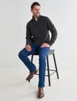 Chisel 1/4 Zip Textured Sweater, Charcoal Marle product photo View 03 S