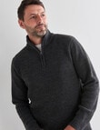 Chisel 1/4 Zip Textured Sweater, Charcoal Marle product photo View 05 S
