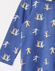 Sleep Mode Football Knit Long Pyjama Set, Blue product photo View 02 S