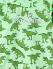 Sleep Mode I Am DinoMite Knit Long Pyjama Set, Bright Lime product photo View 02 S