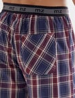 Mazzoni Long Sleeve Tee & Check Pant PJ Set, Navy & Burgundy product photo View 03 S