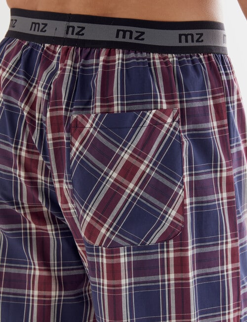 Mazzoni Long Sleeve Tee & Check Pant PJ Set, Navy & Burgundy product photo View 03 L