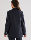Ella J Double Breasted Ponte Blazer, Navy Marle product photo View 02 S