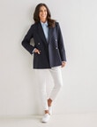 Ella J Double Breasted Ponte Blazer, Navy Marle product photo View 05 S