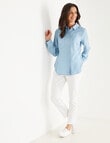 Ella J Classic Chambray Shirt, Blue product photo View 03 S
