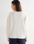Whistle Rib Drop Shoulder Sweater, Cream product photo View 02 S