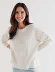 Whistle Rib Drop Shoulder Sweater, Cream product photo View 04 S