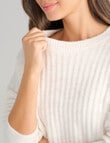 Whistle Rib Drop Shoulder Sweater, Cream product photo View 06 S