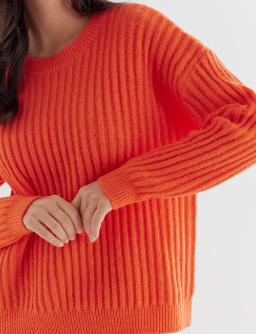 Whistle Long Sleeve Rib Shoulder Sweater, Mango Marle product photo View 04 L