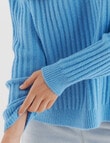Whistle Rib Long Sleeve Drop Shoulder Sweater, Aqua Marle product photo View 04 S