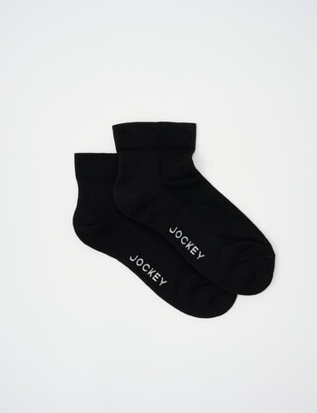 Jockey Woman Fine Circulation Anklet Sock, 2-Pack, Black, 3-11 product photo