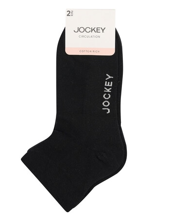 Jockey Woman Fine Circulation Anklet Sock, 2-Pack, Black, 3-11 product photo