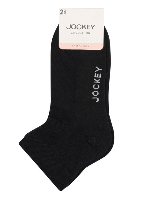 Jockey Woman Fine Circulation Anklet Sock, 2-Pack, Black, 3-11 product photo