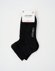 Jockey Woman Fine Circulation Anklet Sock, 2-Pack, Black, 3-11 product photo View 02 S
