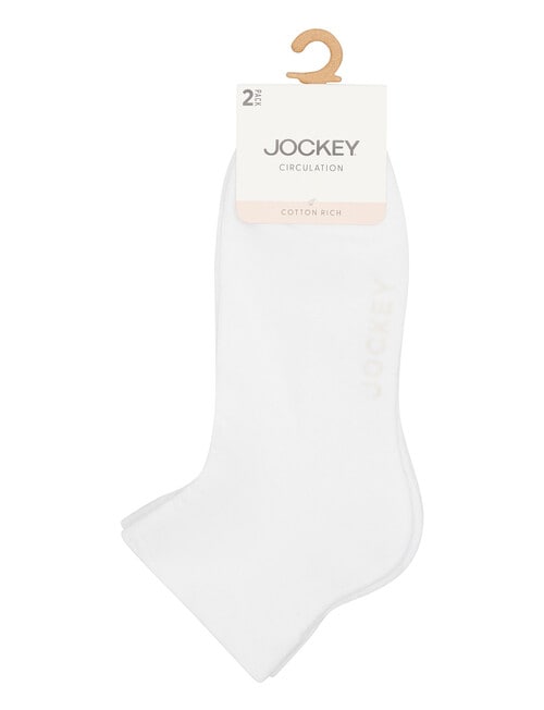 Jockey Woman Fine Circulation Anklet Sock, 2-Pack, White, 3-11 product photo