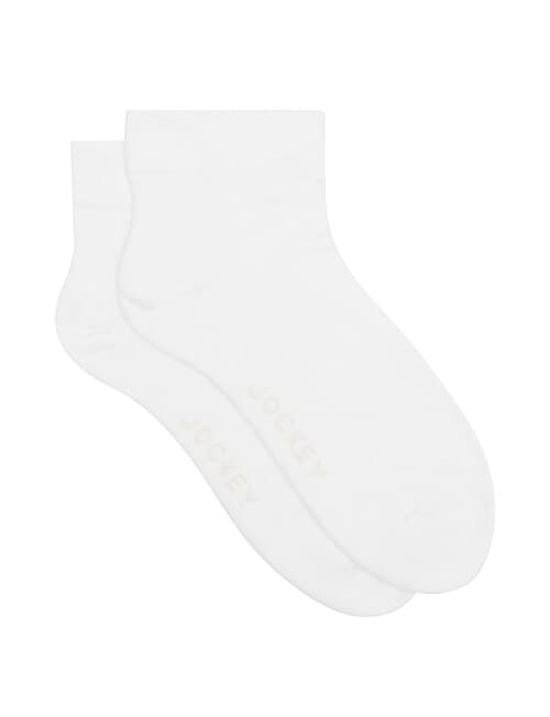 Jockey Woman Fine Circulation Anklet Sock, 2-Pack, White, 3-11 product photo View 02 L