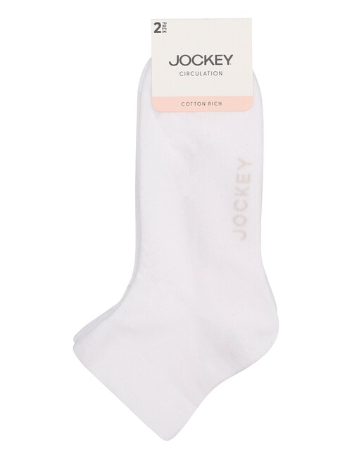 Jockey Woman Fine Circulation Anklet Sock, 2-Pack, White, 3-11 product photo View 03 L