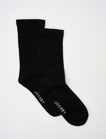 Jockey Circulation Plain Crew Sock, 2-Pack, Black, 3-11 product photo
