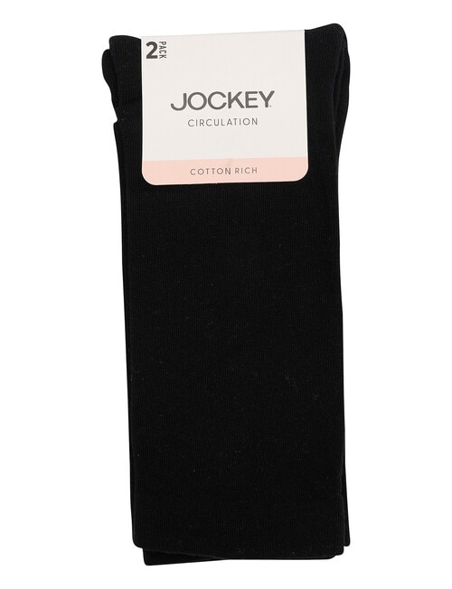 Jockey Woman Circulation Plain Crew Sock, 2-Pack, Black, 3-11 product photo